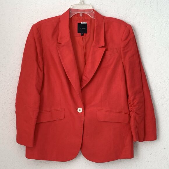 The Limited Jackets & Blazers - The Limited Blazer Jacket Women XXL Linen Bright Colorful Regency Career Twee